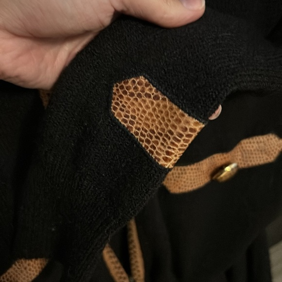 Antonella Preve Black Gold Knit Zip Up Jumpsuit Size Medium - Picture 7 of 9